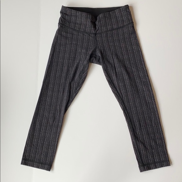 Lululemon Wunder Under Crop Ziggy Wee Black/Grey - Picture 7 of 7